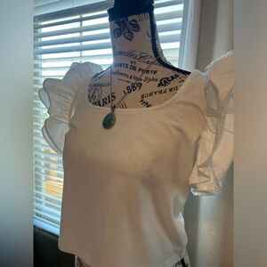 Plain white fluff blouse